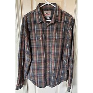 Wrangler Mens XL Blue Striped Long Sleeve Pearl Snap Western Shirt